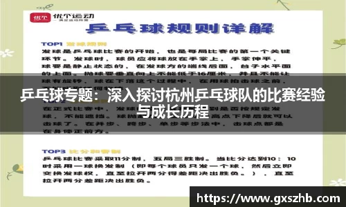 乒乓球专题：深入探讨杭州乒乓球队的比赛经验与成长历程